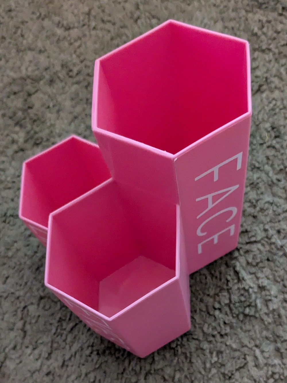 Pink Hexagonal Makeup Organizer for Face Tools